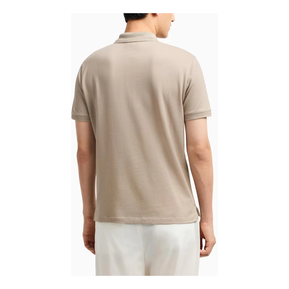 Emporio Armani Stijlvolle Polo Shirts met Verborgen Gedeeltelijke Sluiting Beige Heren