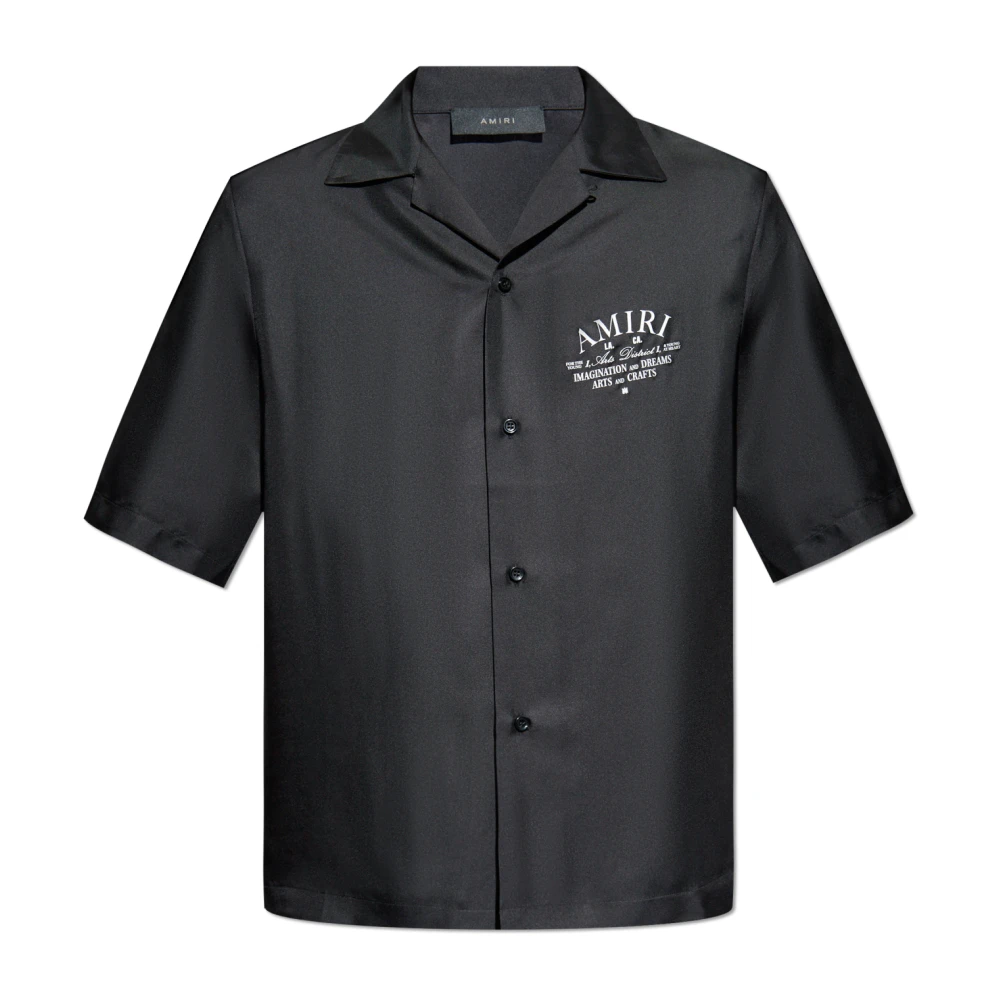 Amiri Silk Shirt - Male - Short Sleeve Shirts - Black - Xl - Shirts