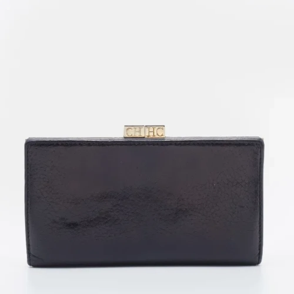 Carolina Herrera Pre-owned Leather wallets Black Dames
