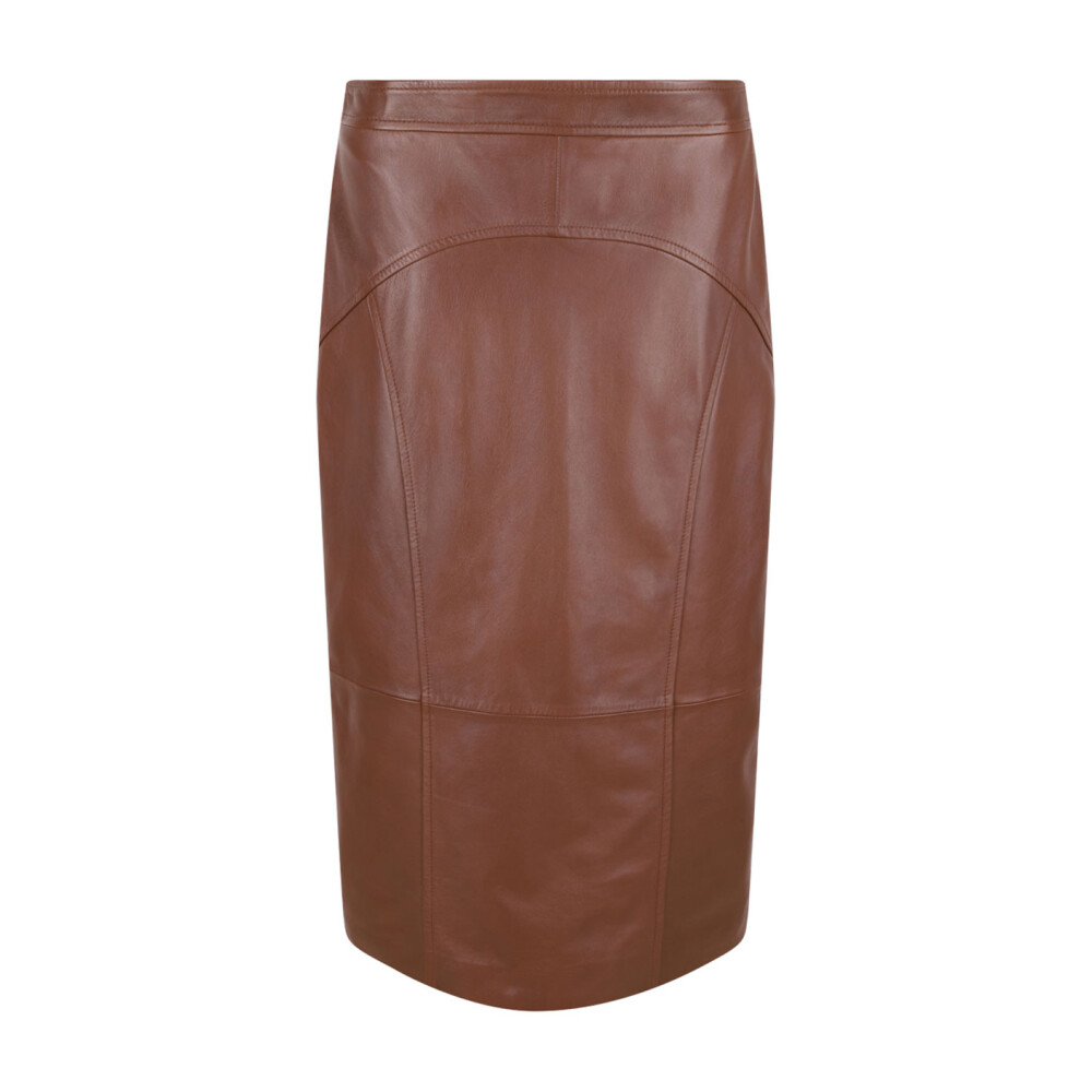 スカート MAX MARA STUDIO BORDEAUX PENCIL SKIRT IN NAPPA LEATHER Nappa leather pencil skirt, brown | 