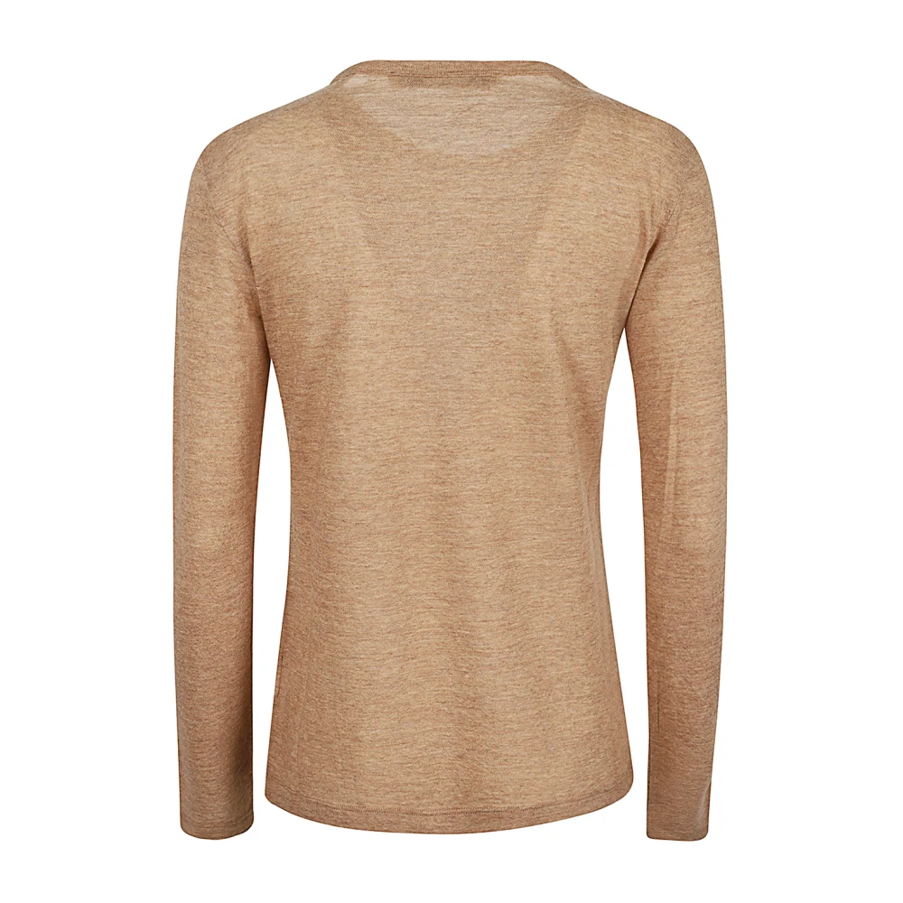 Mauro Grifoni Beige Wollen Trui met Ronde Hals Beige Dames