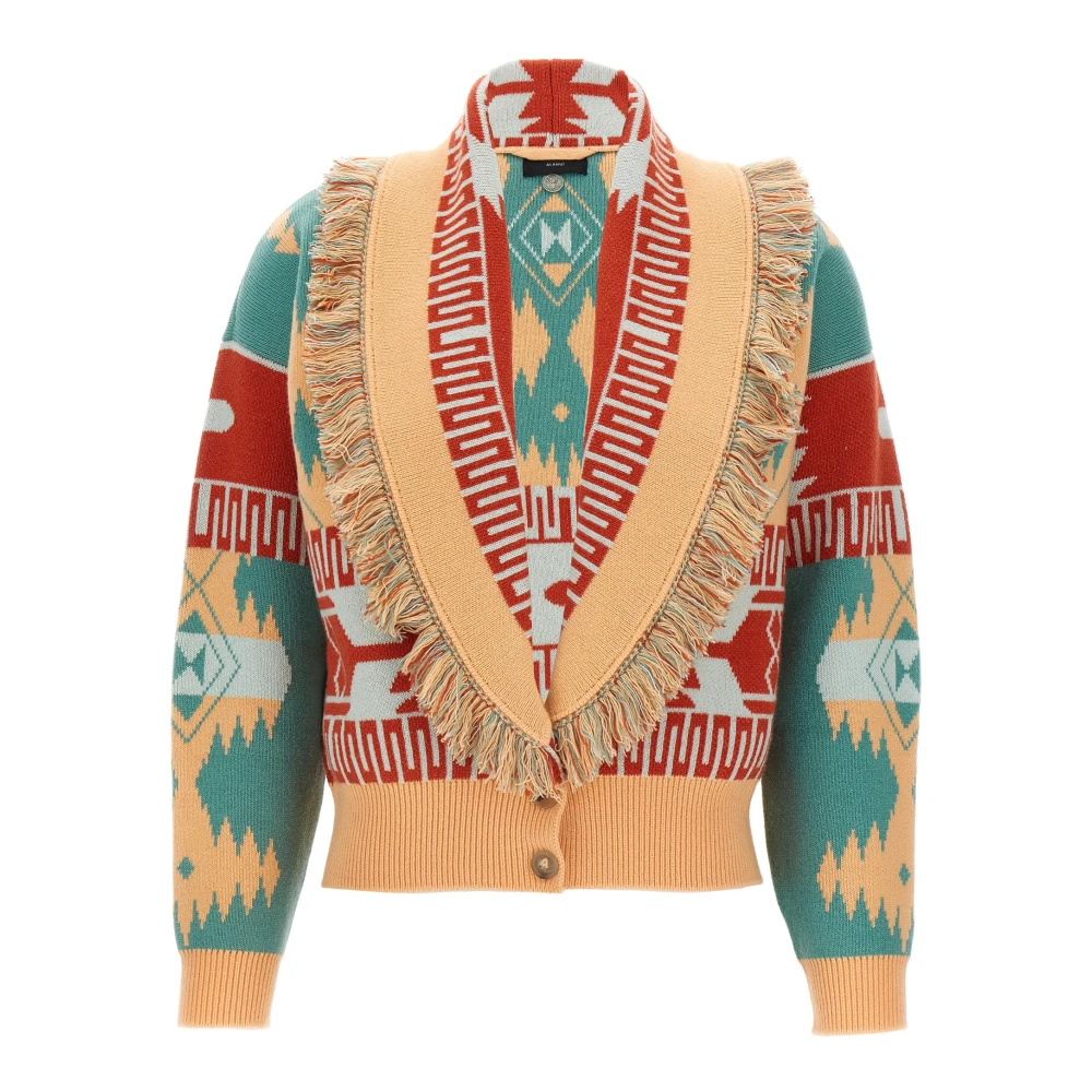 Alanui Multicolor Icon Jacquard Cardi-Bomber - Female - Cardigans - Xs - Knitwear