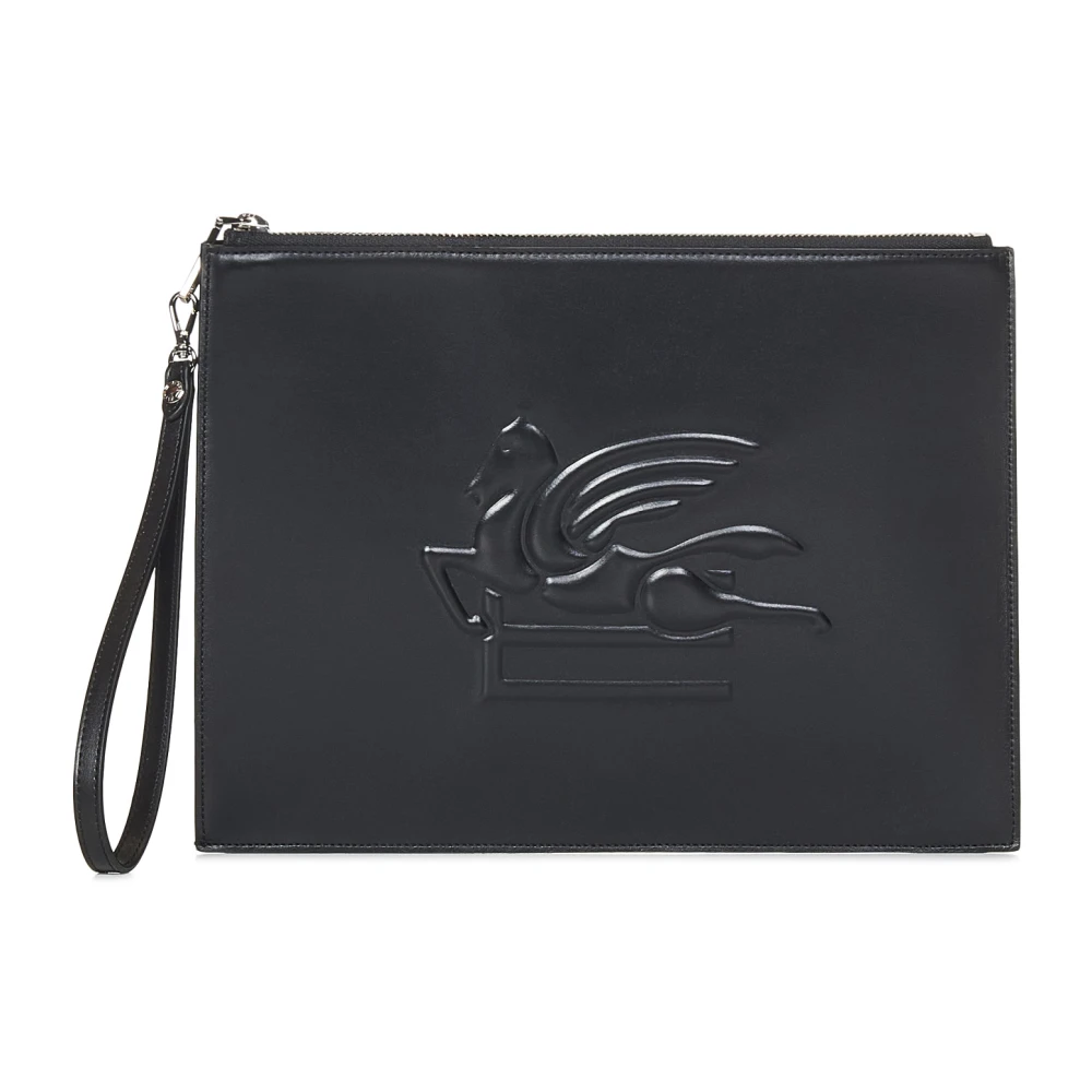 ETRO Zwarte Leren Clutch Tas Black Heren