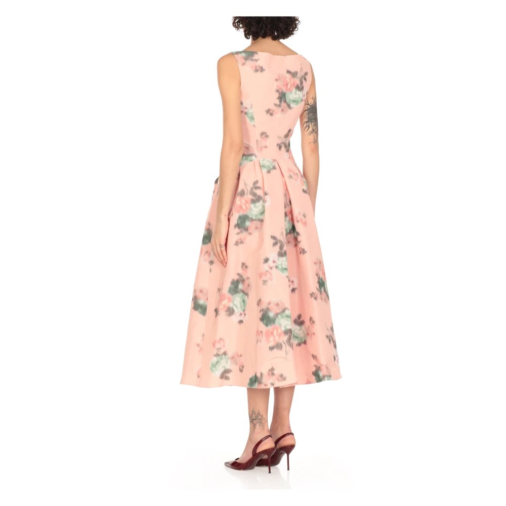 Philosophy di Lorenzo Serafini Roze Linnen Jurk met Zakken Pink Dames