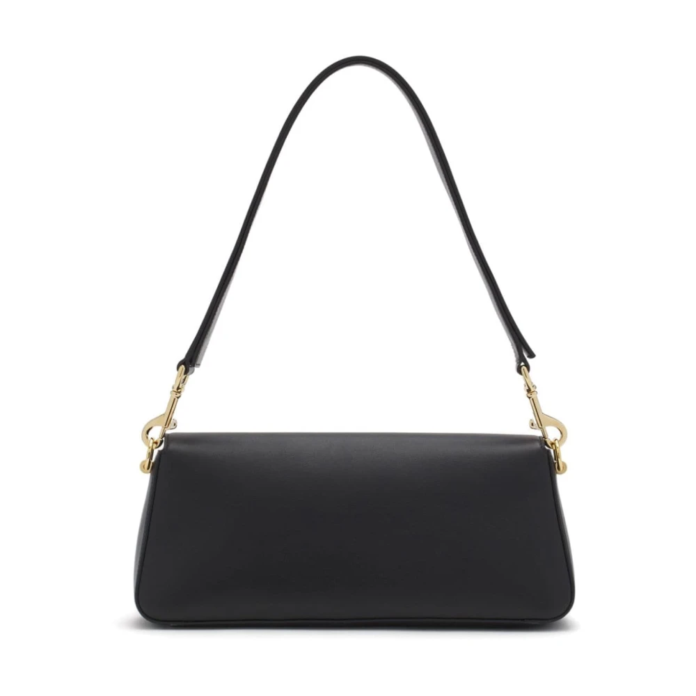 Lanvin Zwarte Leren Schoudertas met Logo Black Dames