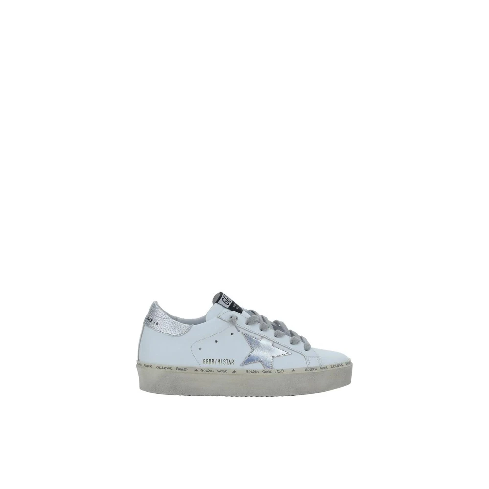 Golden Goose Women's White Contrasting Lace-Up Hi Star Trainers - Sneakers - 3 Uk - Shoes