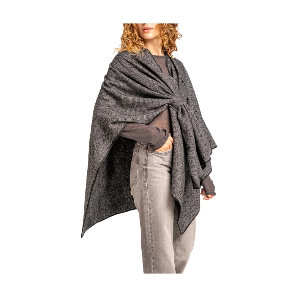 Abbacino Vrouw Zwart Jassen Dames, One Size, Polyester, Kimono Juna Poncho