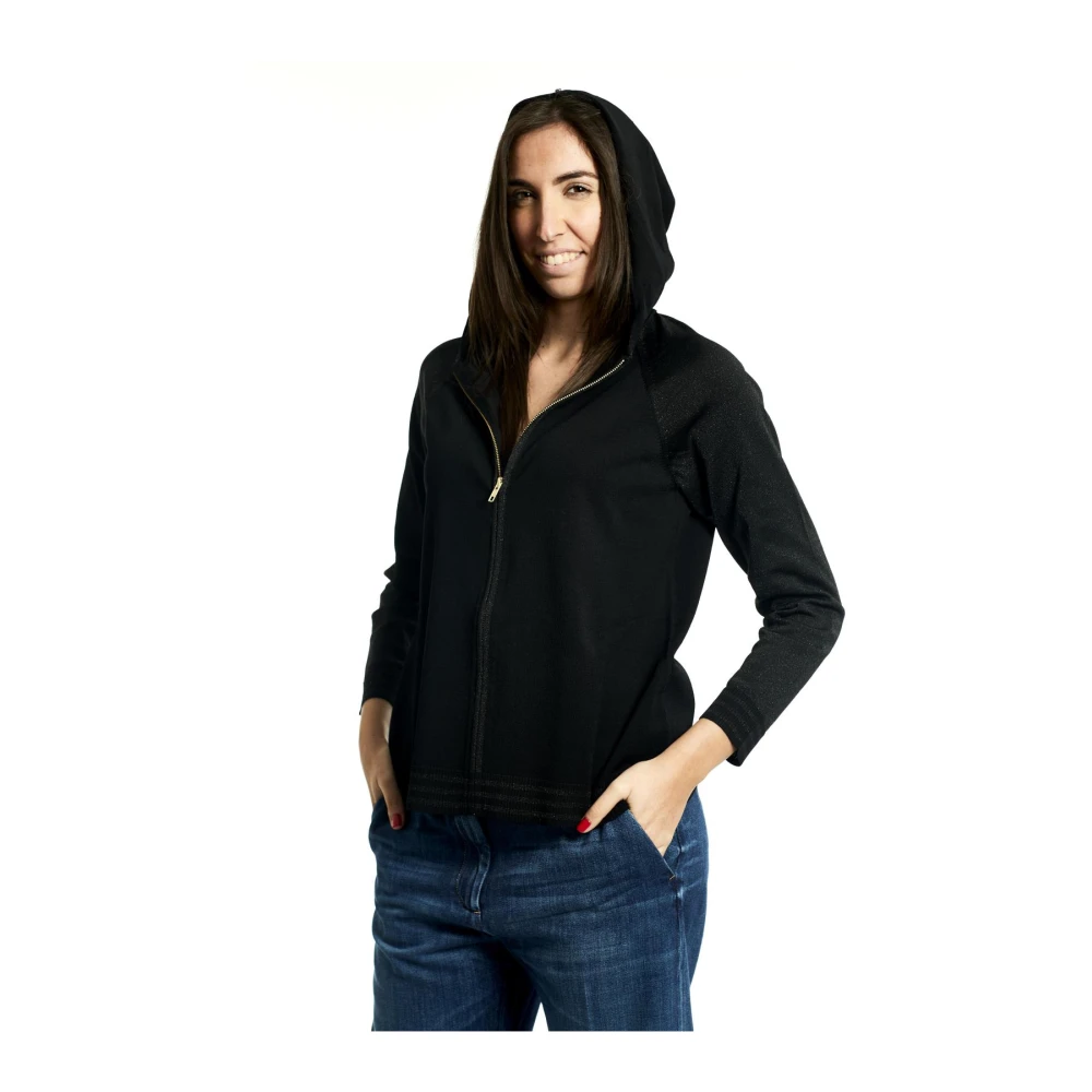 Marina Rinaldi Stijlvolle Fleece Trui Black Dames