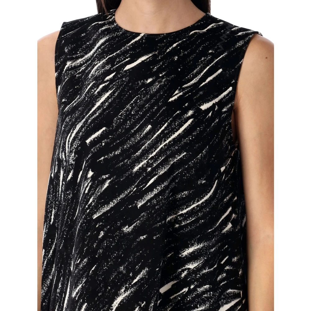 Marni Zwart A-Lijn Fluweel Mini Jurk Black Dames