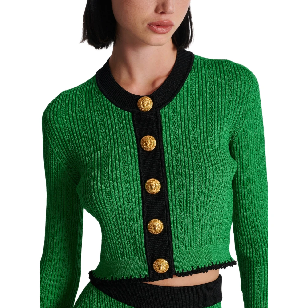 Balmain Gebreide vest Green Dames