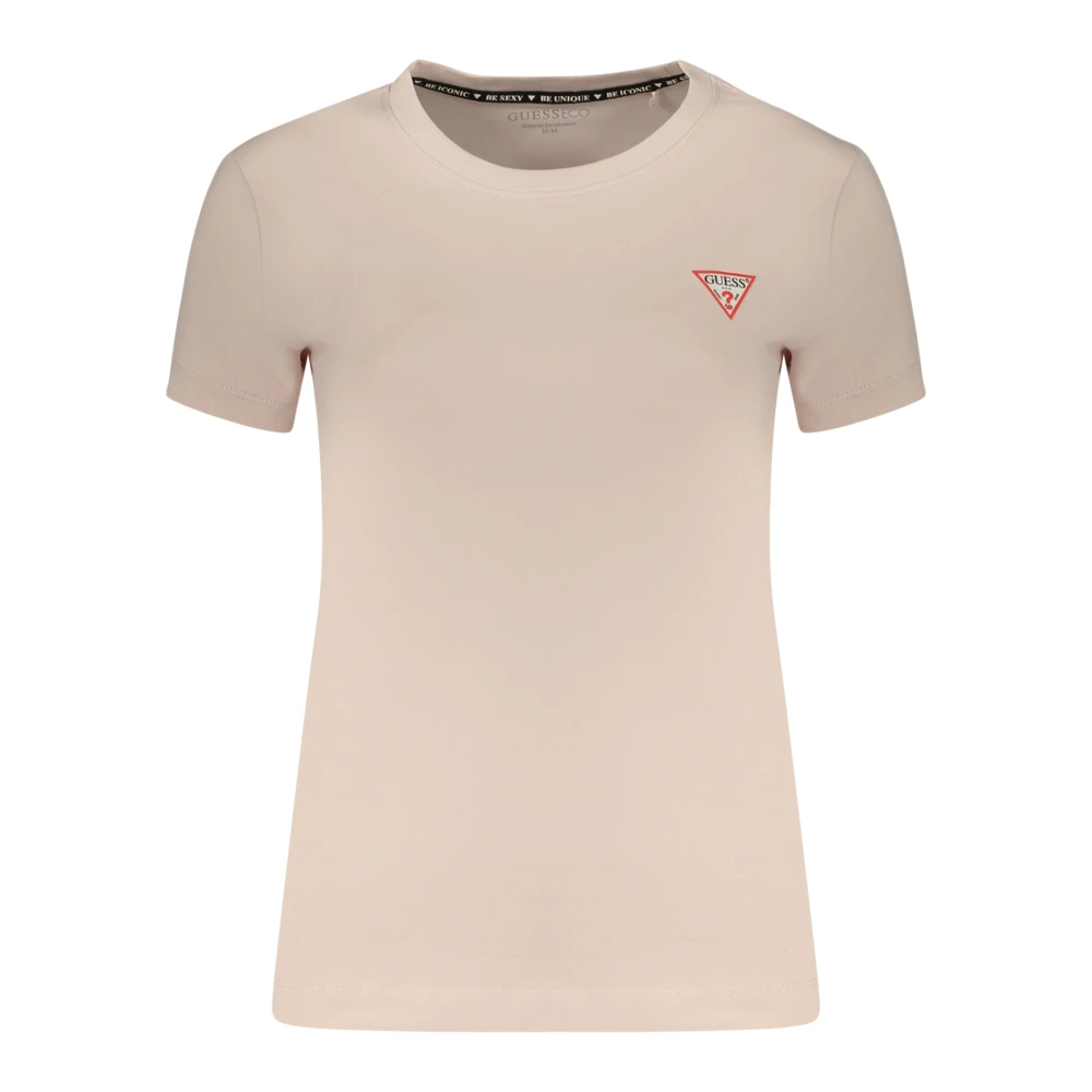 Guess Pink Triangle Logo Stretch T-Shirt - Female - T-Shirts - 2XL - Tops