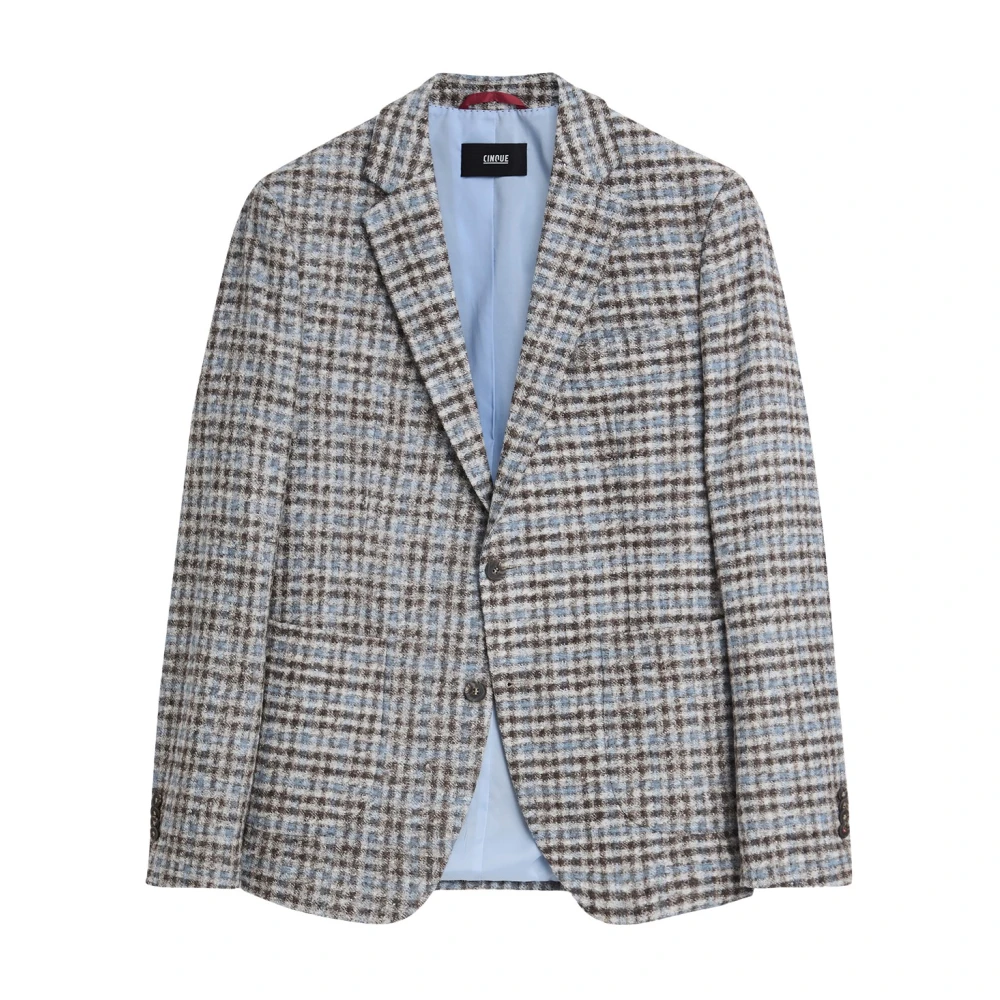 CINQUE Wollen Ruit Blazer Brown Heren