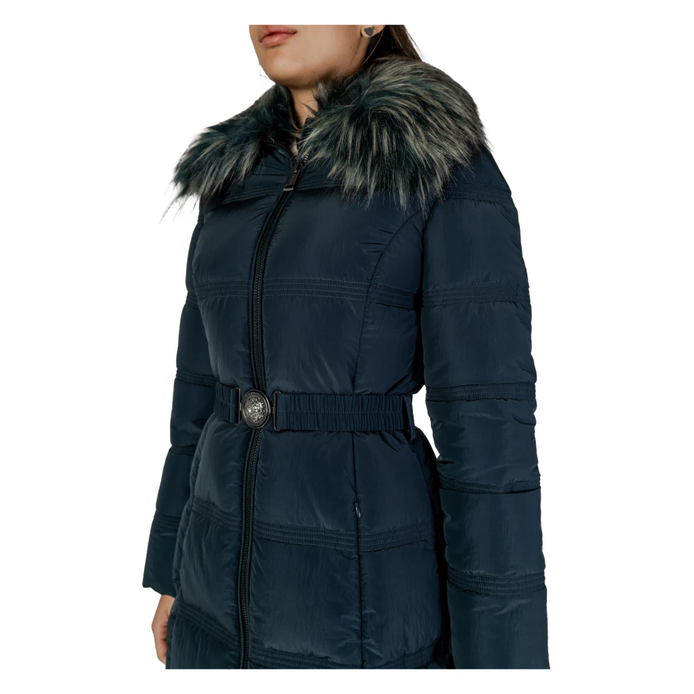 Guess Blauwe Jas met Rits en Zakken Blue Dames
