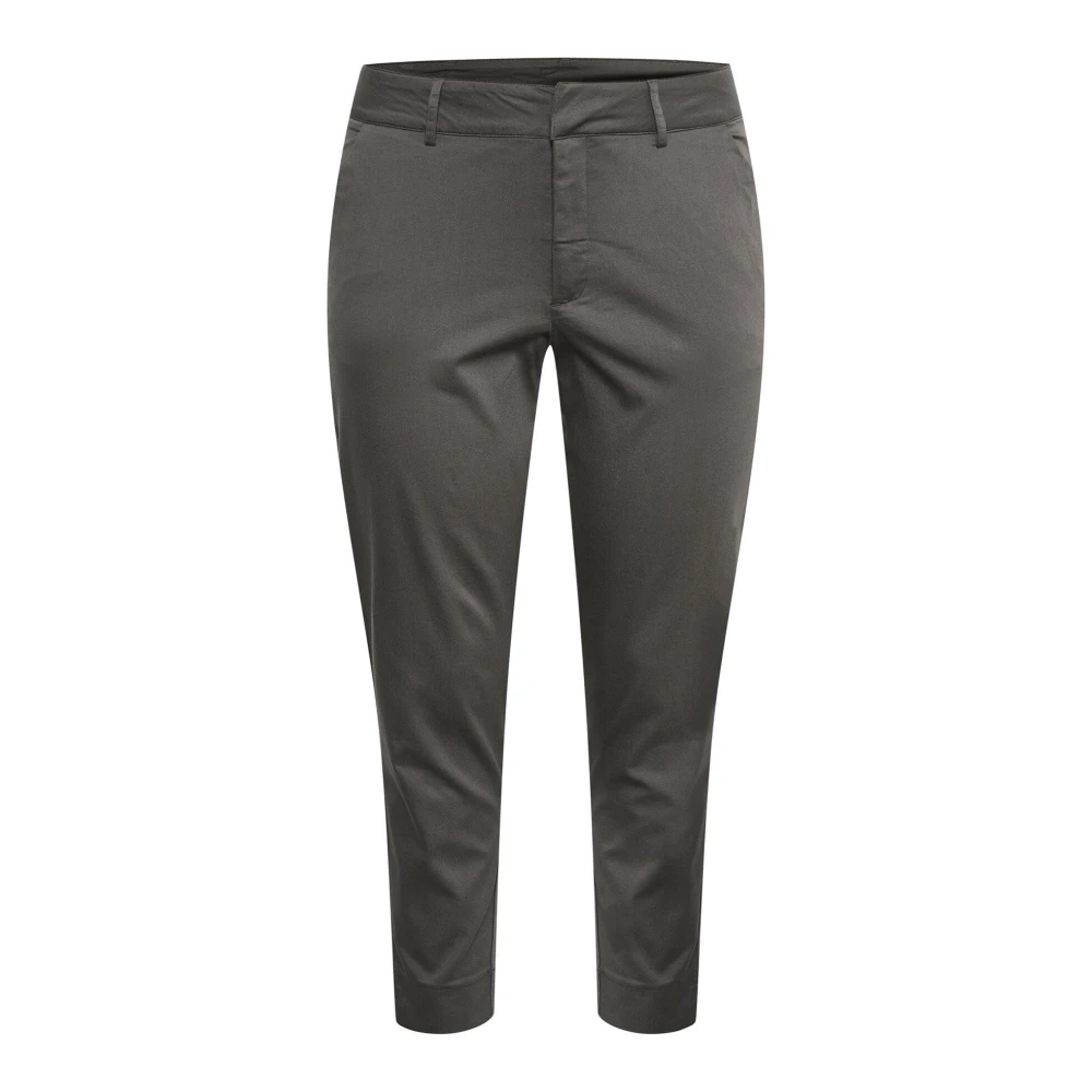 Kaffe Curve Women's Black Dark Shadow Cropped Chino Trousers - Chinos - 3XL - Trousers