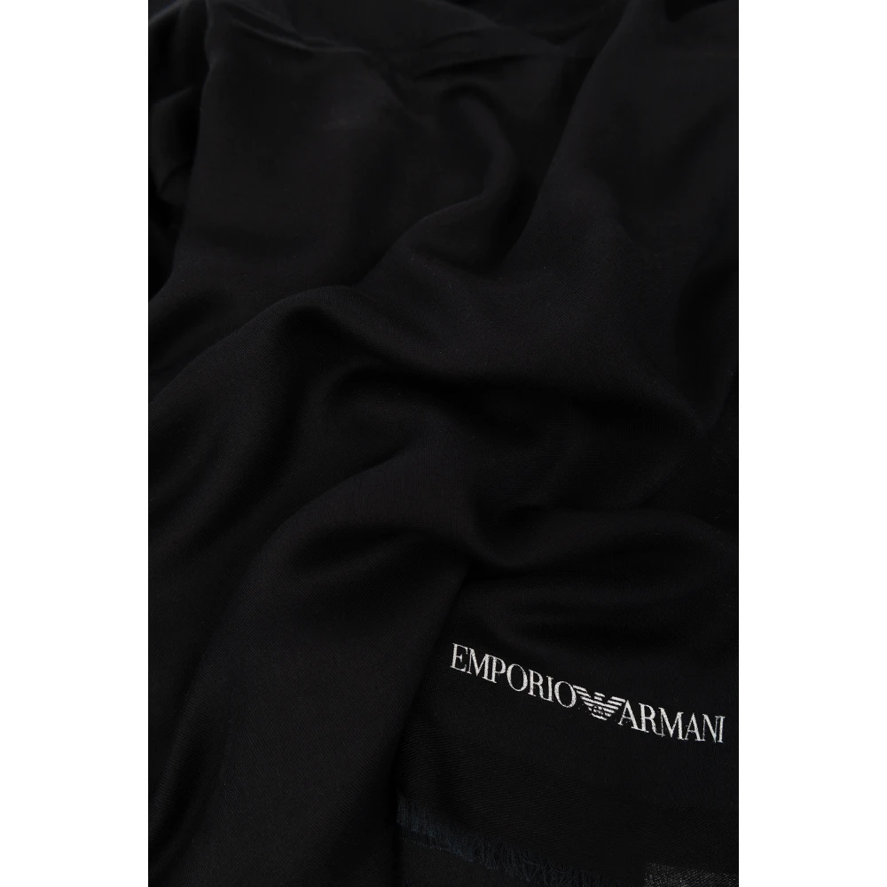 Emporio Armani Zwarte Modal Sjaal Black Heren