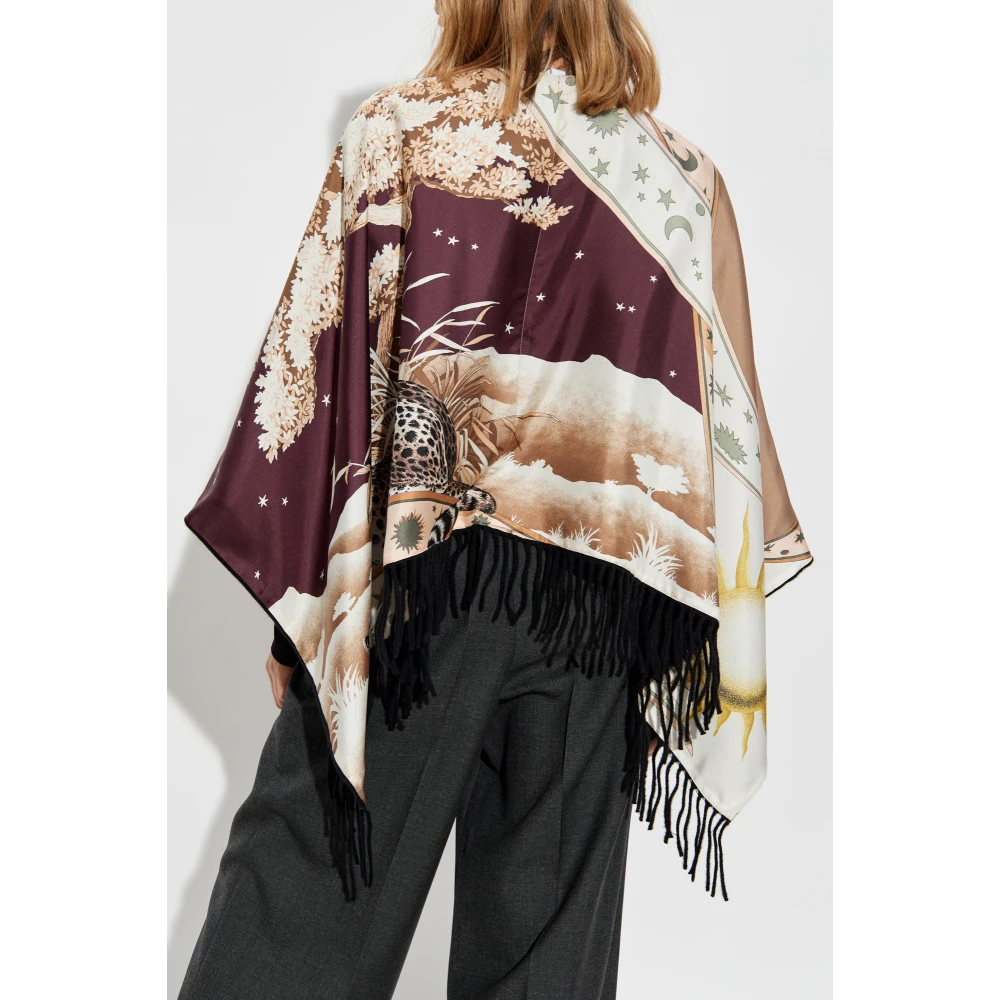 Salvatore Ferragamo Omkeerbare Poncho Black Dames