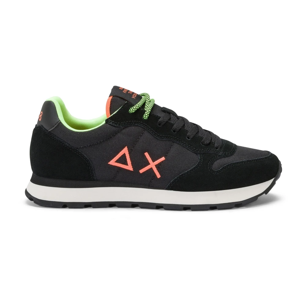 Sun68 Black Sneakers, Male, 7 Uk, Tom Fluo Casual Trainers