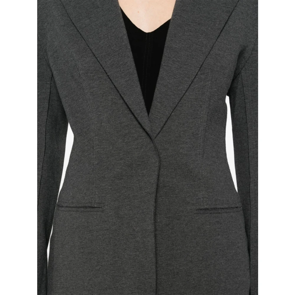 Norma Kamali Grijze Jassen met Touch-Strap Sluiting Gray Dames