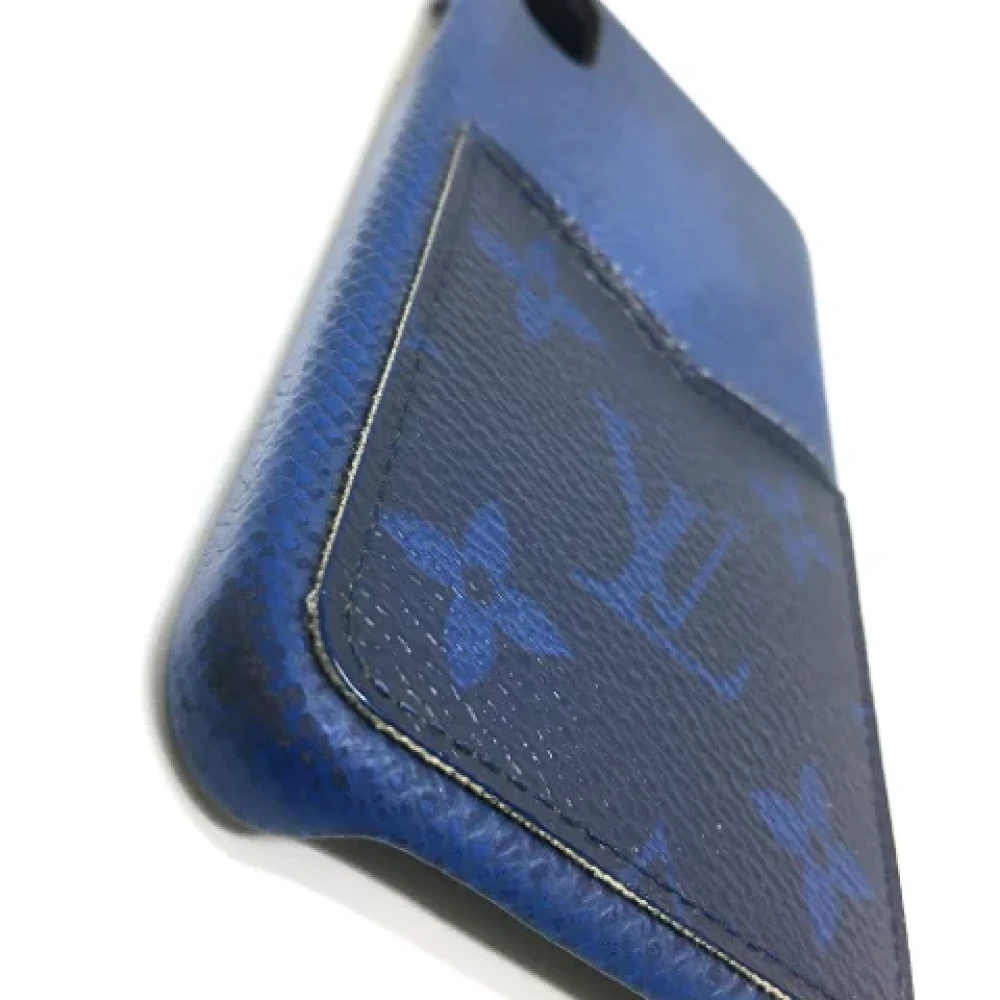 Louis Vuitton Vintage Pre-owned Leather home-office Blue Dames