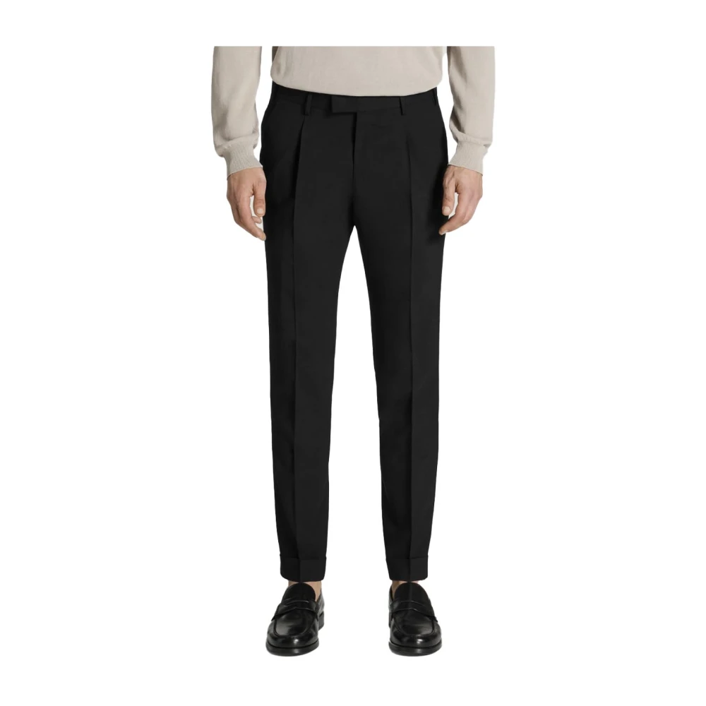 PT Torino Heren Katoenen Maatwerk Broek Black Heren