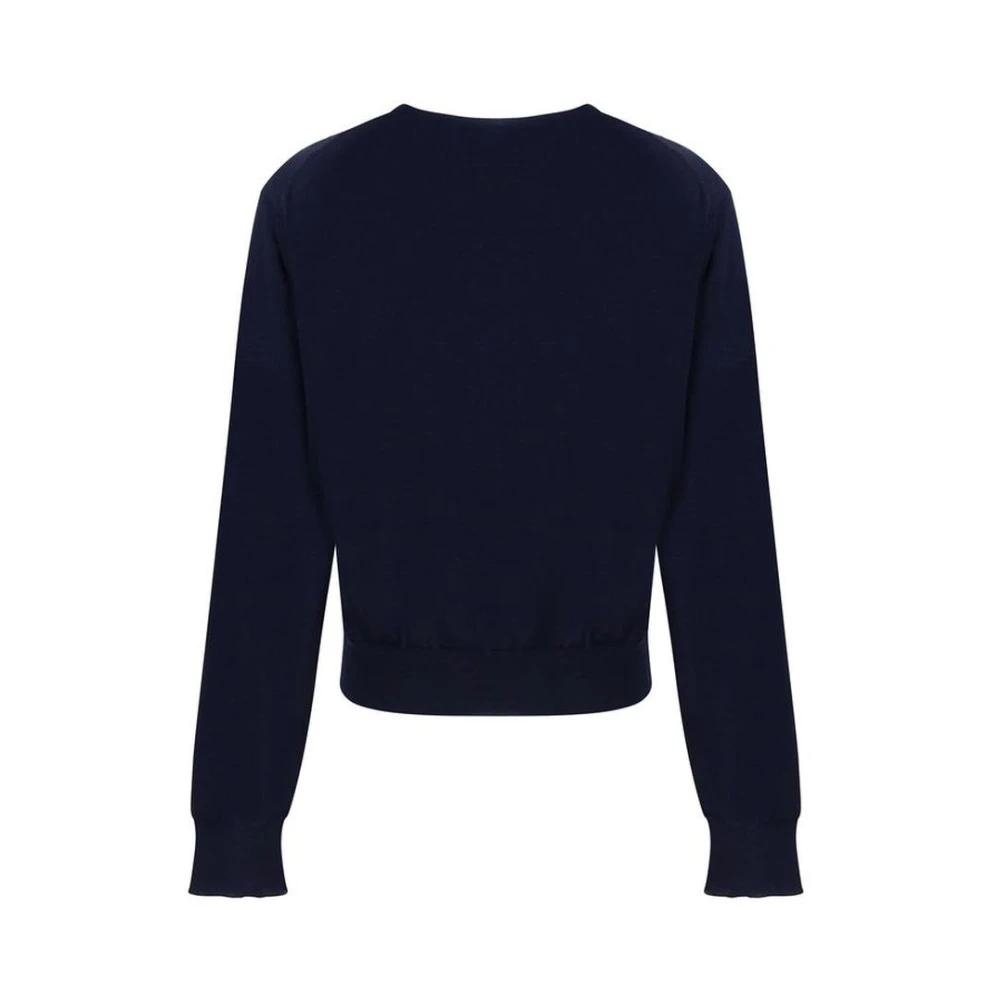Maison Kitsuné Blauwe Gebreide Vest Blue Dames