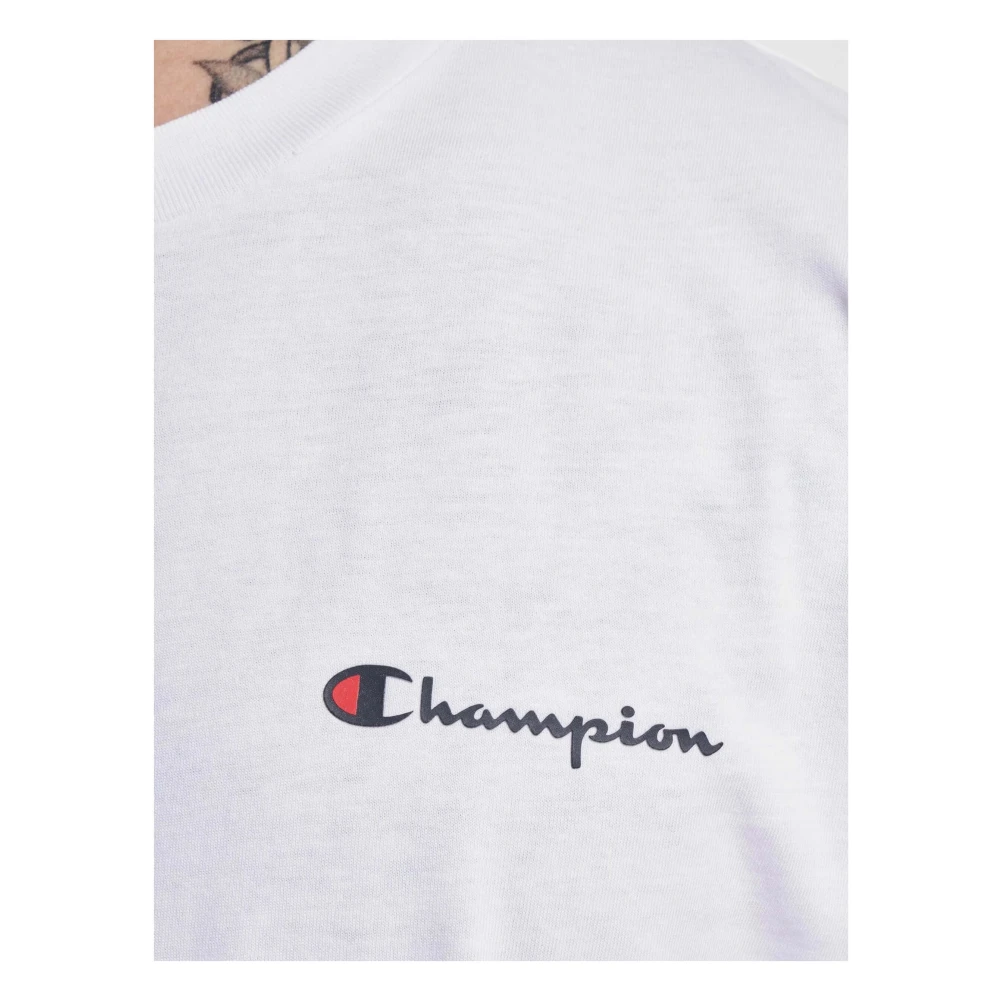 Champion Lange mouwen T-shirt White Heren