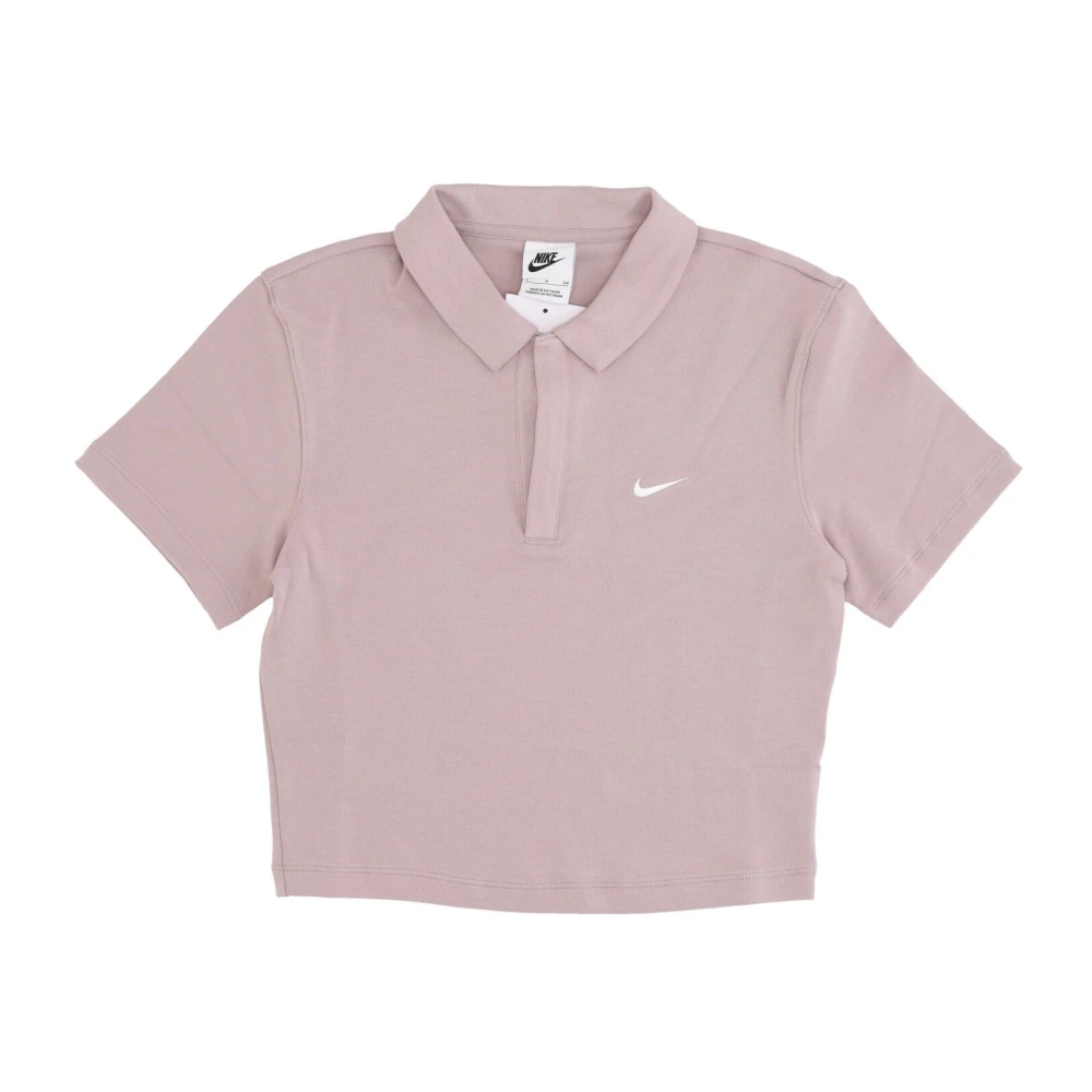 Nike Essentiële Polo Crop Top Pink Dames