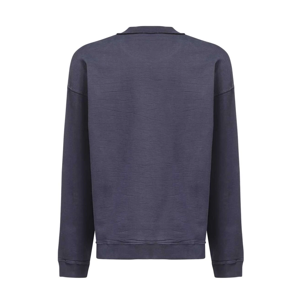 Dsquared2 Logo Sweatshirt met Geribbelde Kraag Blue Heren
