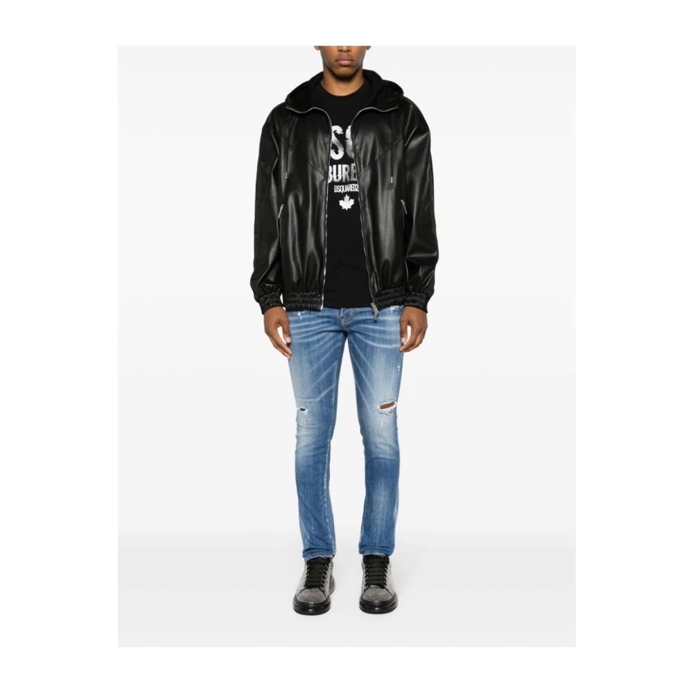 Dsquared2 Blauwe Distressed Skinny Jeans Blue Heren