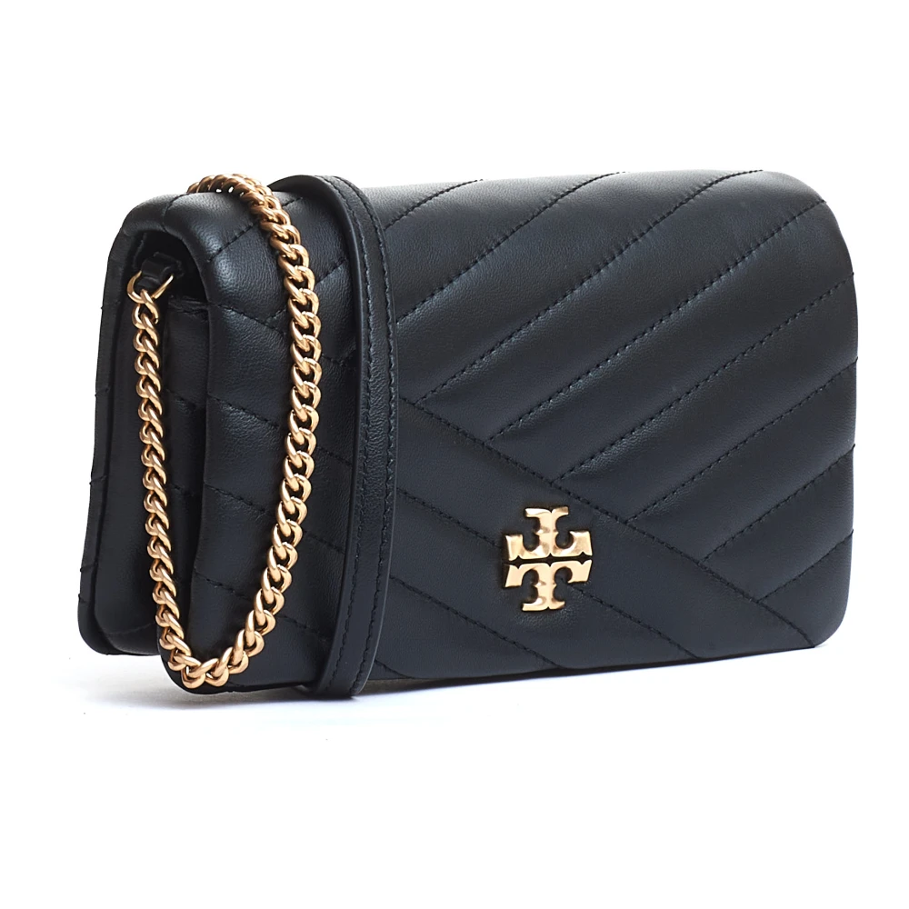 TORY BURCH Zwarte Schoudertas met Kettingriem Black Dames