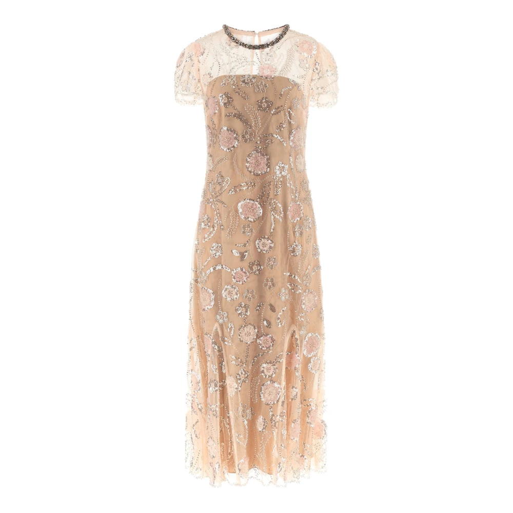 Self Portrait - Flower Sequin Embellished Midi Tüllkleid - Dresses - Damen - Rosa - Xs - Bild 5