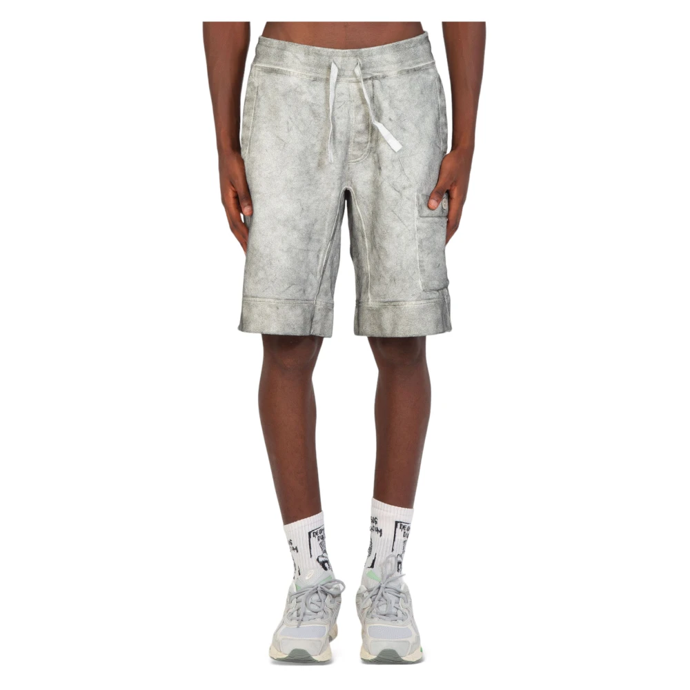 Ten C Stone Washed Jersey Shorts Gray Heren