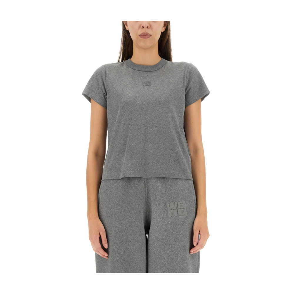 Alexander wang T-shirt met logo print Gray Dames