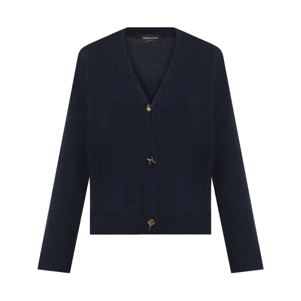 Fabiana Filippi Women's Blue Button Cardigan - Cardigans - Xs - Knitwear