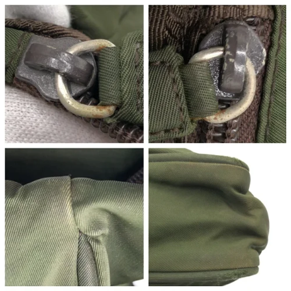 Prada Vintage Pre-owned Canvas shoulder-bags Green Dames