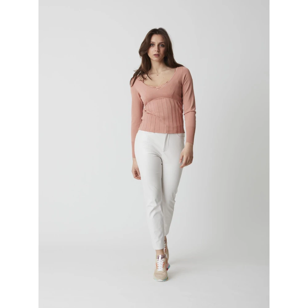 pinko Viscose Beachvolley Shirt Beige Dames