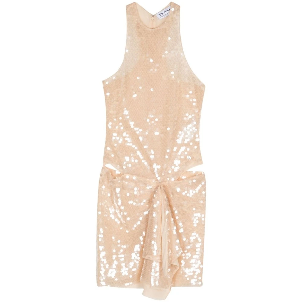 The Attico Crèmewitte Pailletten Jurk Beige Dames