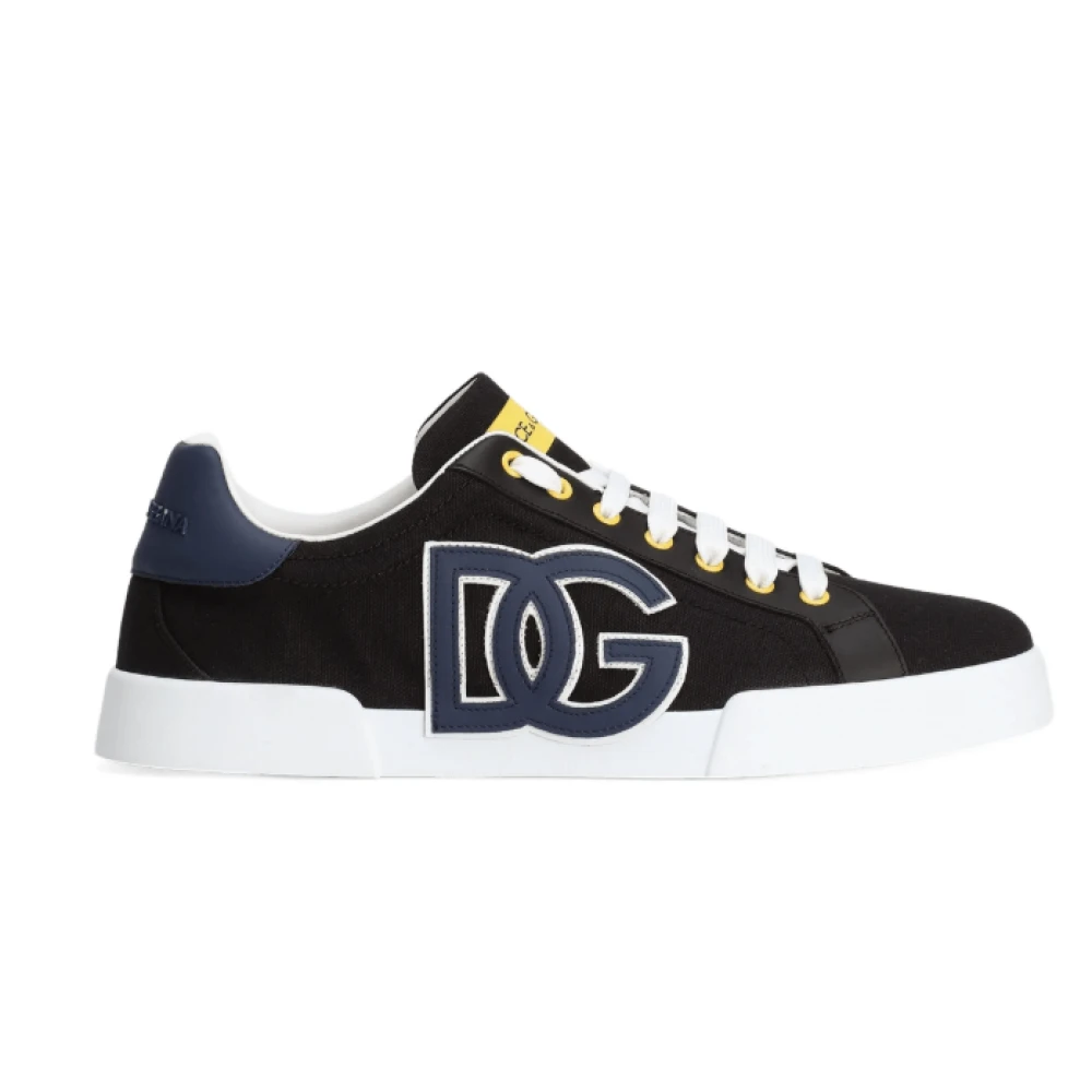 Dolce & Gabbana Zwarte logo lage sneakers Heren Schoenen