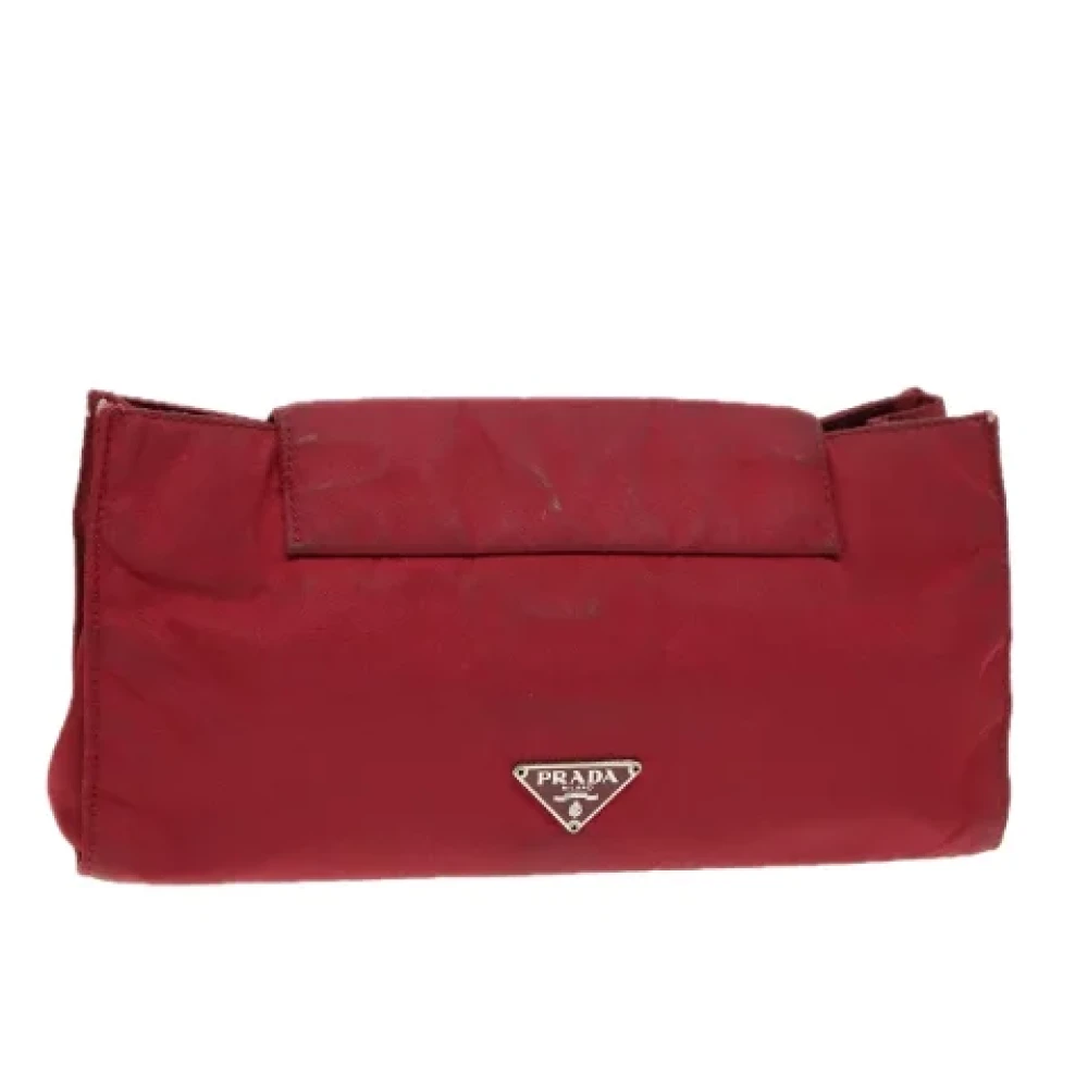 Prada Vintage Pre-owned Nylon pouches Red Dames