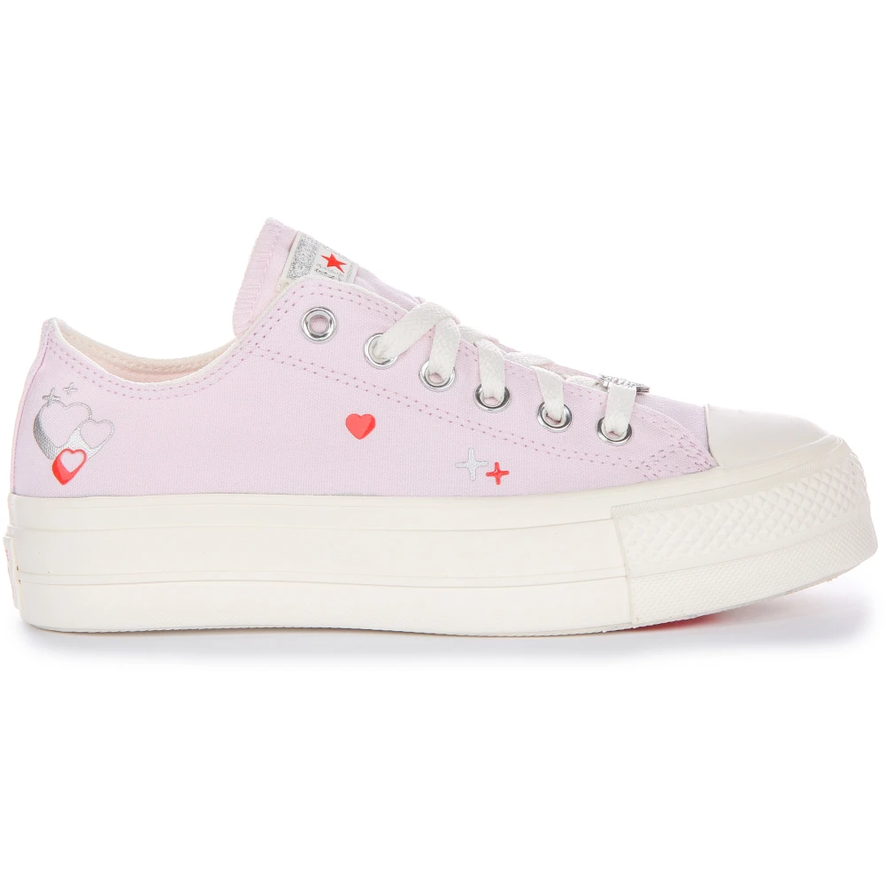 Converse Women's Lilac Heart Platform Sneakers