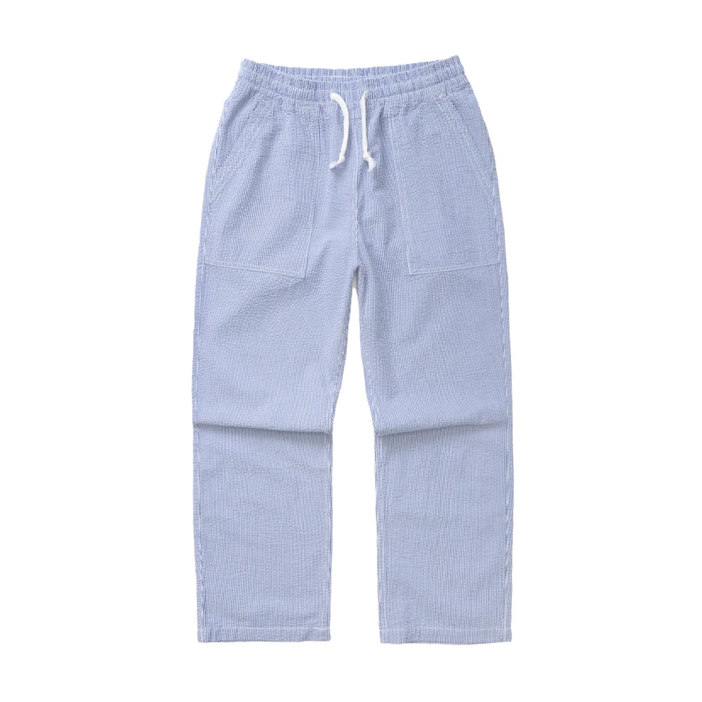 Service Works Herr Blå Byxor L, Bomull, Seersucker Chef Pants