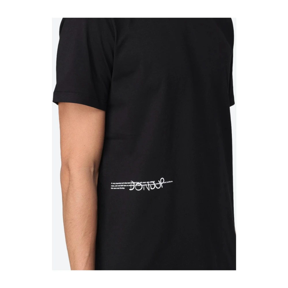 Dondup Katoenen Jersey T-shirt met Zijprint Black Heren