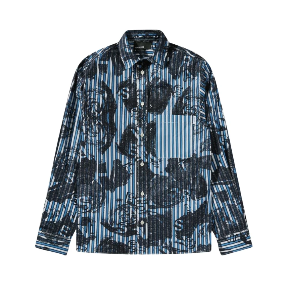 Rassvet Rozenprint Heren Overhemd Blue Heren