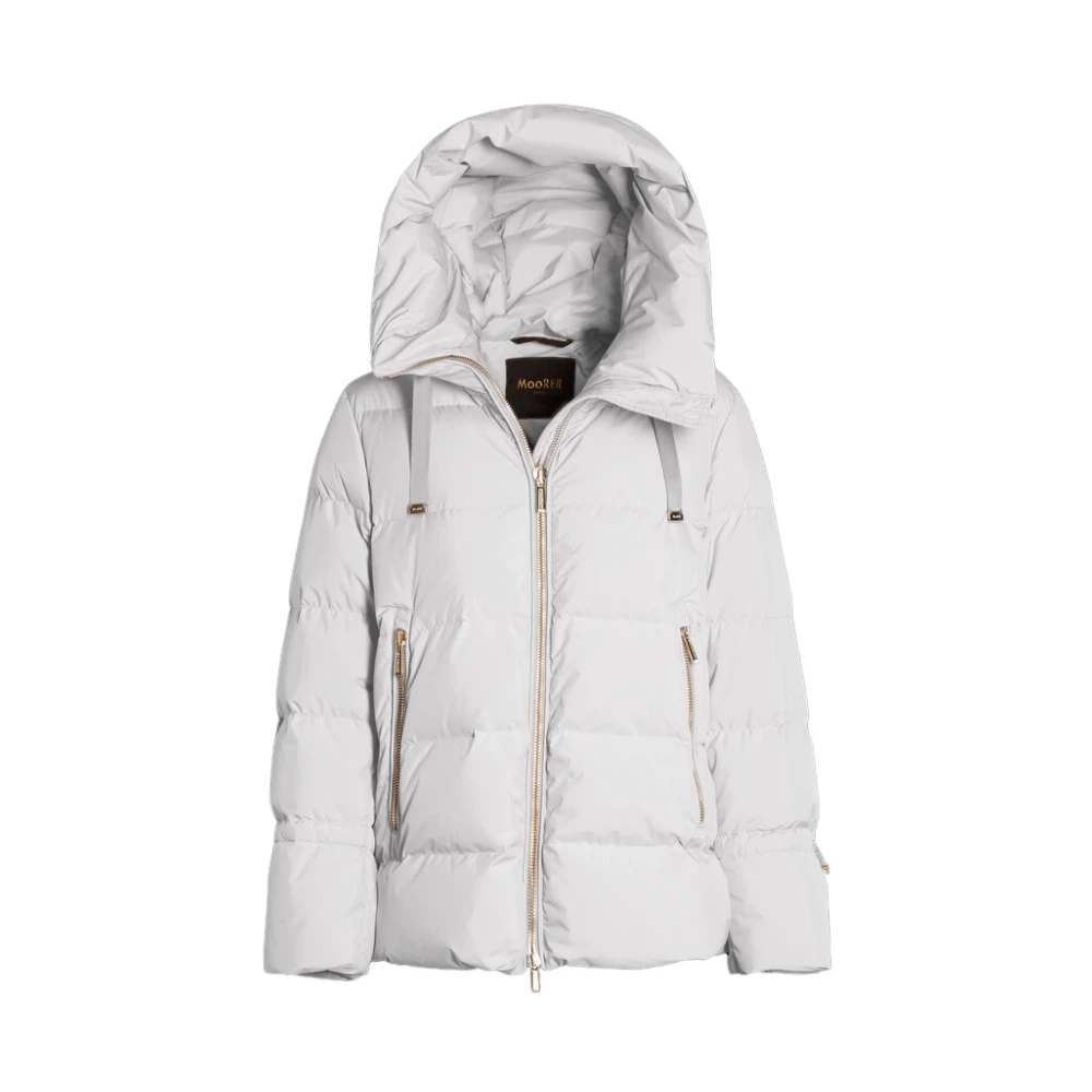 Moorer Gewatteerde Peacoat met Waterdichte Membran White Dames