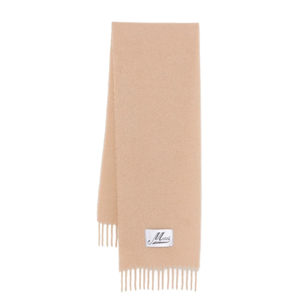 Marni Beige Alpaca Wolmix Gebreide Sjaal Beige Dames