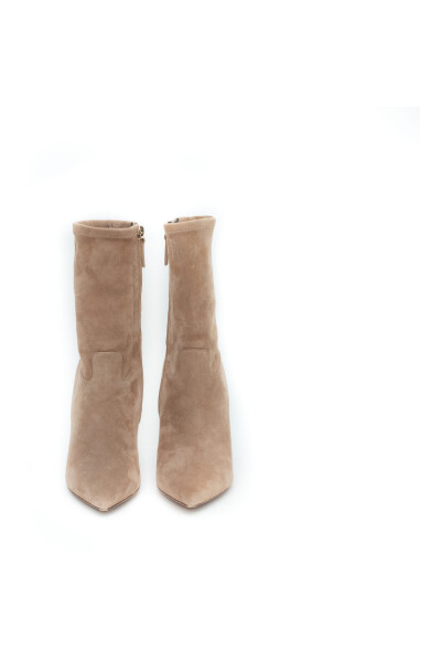 Pre-owned Beige Suede Bottines Leather Lined