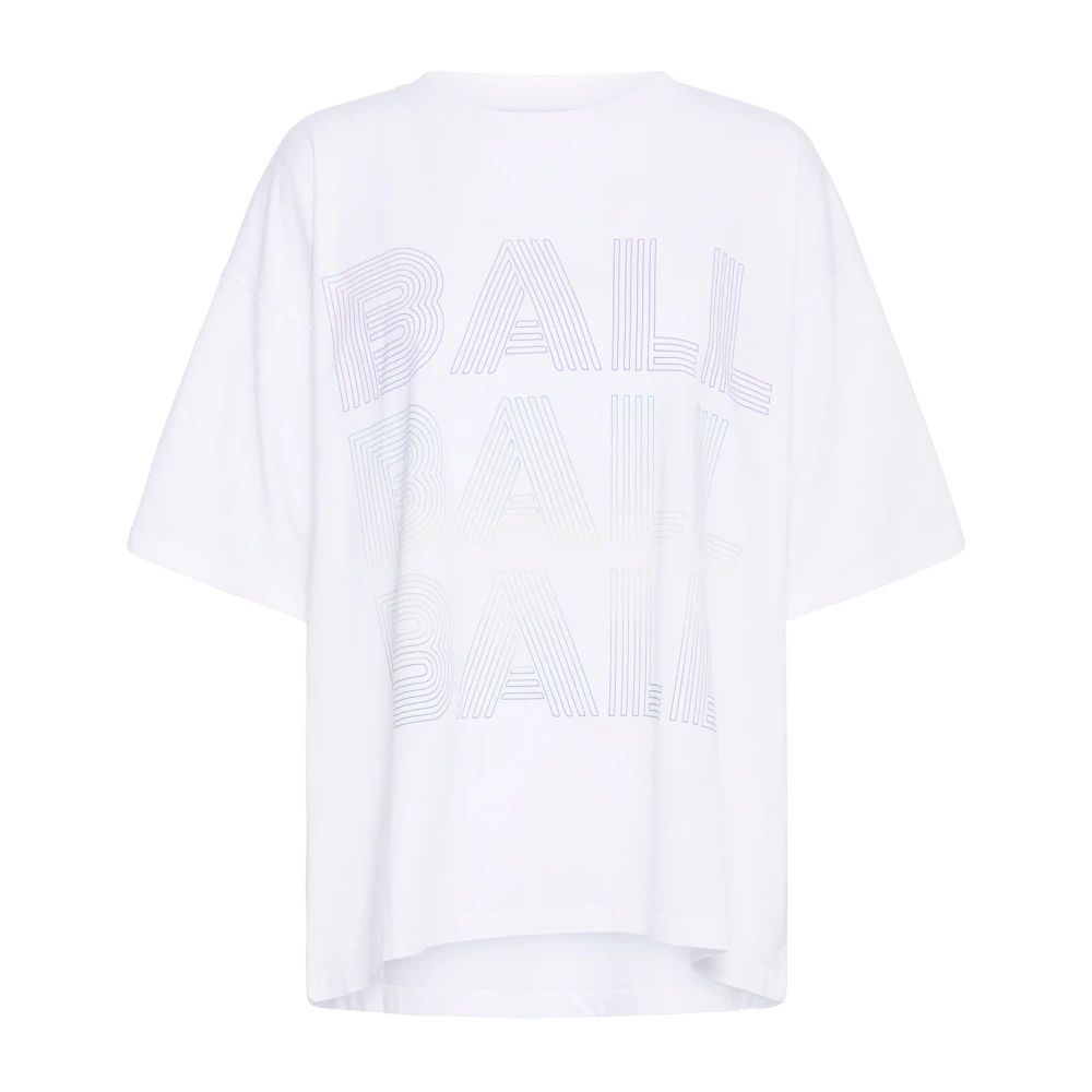 Ball Oversized Tee met Wijde Mouwen White Dames