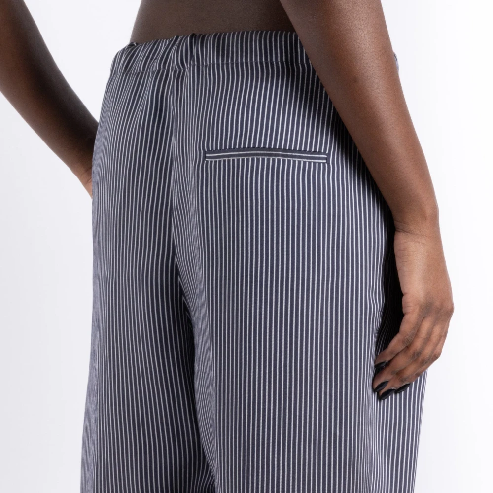 Khaite Navy Wit Gestreepte Broek Blue Dames