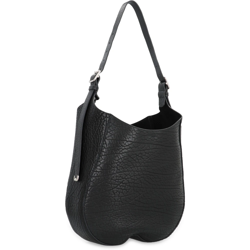 Burberry Schaken Leren Crossbody Tas Black Dames