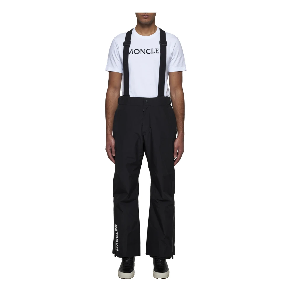 Moncler Zwarte Ski Broek met Logo Print Black Heren
